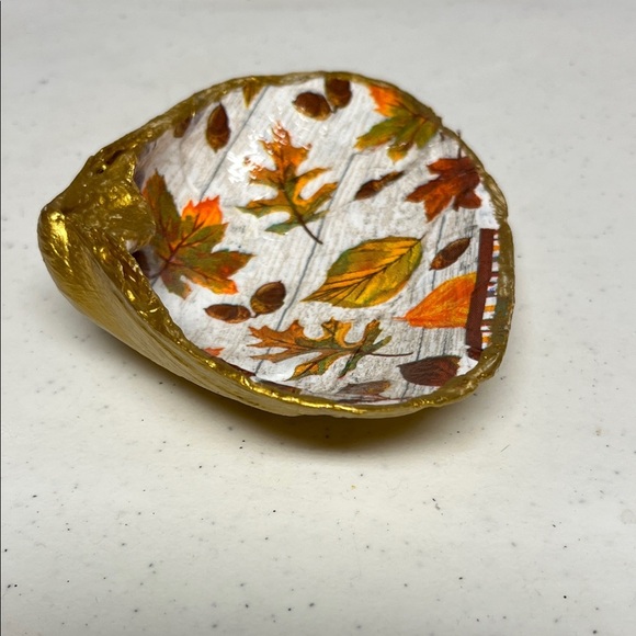 Decorative Autumn Leaf Trinket Dish Shell - Picture 3 of 8